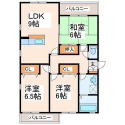 サンライズ国府Bの物件間取画像